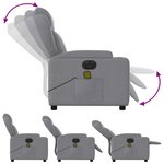 vidaXL Fauteuil de massage inclinable électrique gris clair tissu