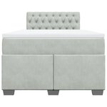 vidaXL Sommier à lattes de lit et matelas gris clair 120x190cm velours