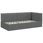 vidaXL Cadre de lit d'angle Gris foncé 90 x 190 cm tissu