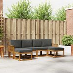 vidaXL Ensemble de canapés d'extérieur 6 Pièces Naturel et Anthracite