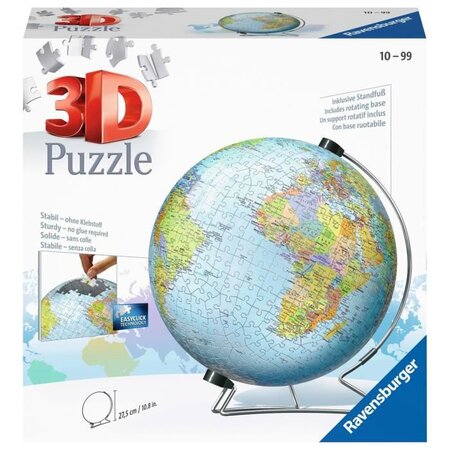 Puzzle 3d globe 540 pieces - ravensburger - puzzle enfant 3d éducatif -  sans colle - des 12 ans - La Poste