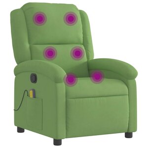 vidaXL Fauteuil de massage inclinable vert clair velours