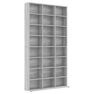 vidaXL Armoire à CD Sonoma gris 102x23x177 5 cm Bois d'ingénierie
