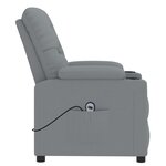 vidaXL Fauteuil inclinable électrique Gris clair Tissu