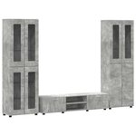 vidaXL Ensemble meuble TV FLORIN Gris béton Bois d'ingénierie