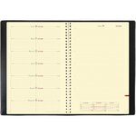 Agenda NOTE 24 Spirale Couv Plast Grainée noir 16 x 24 cm Quovadis