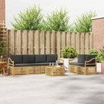 vidaXL Ensemble de canapés d'extérieur 7 Pièces Blanc et anthracite