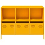 vidaXL Buffet jaune moutarde 101 5x39x73 5 cm acier laminé à froid
