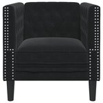 vidaXL Fauteuil Chesterfield noir velours