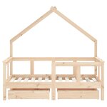 vidaXL Cadre de lit enfant avec tiroirs 70x140 cm bois de pin massif
