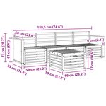 vidaXL Ensemble de canapés d'extérieur 5 Pièces Naturel