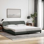 vidaXL Cadre de lit Dover gris foncé 193x203 cm tissu