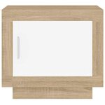 vidaXL Table basse blanc et chêne sonoma 51x50x45 cm bois d'ingénierie