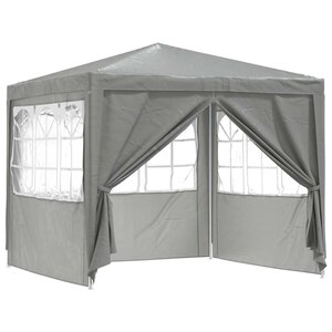 vidaXL Tente de fête 250 x 250 x 240 cm Gris clair PE et acier