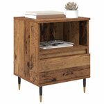 vidaXL Cabinet de chevet avec tiroir 2 Pièces Bois ancien 40 x 35 x 50 cm
