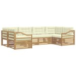 vidaXL Ensemble de canapés d'extérieur 6 pc Blanc et crème Polyester