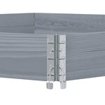 vidaXL Lit surélevé hexagonale gris 160x160 cm bois de pin massif