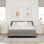 vidaXL Lit à ressorts avec matelas Taupe 140 x 190 cm tissu