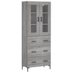 vidaXL Buffet haut Sonoma gris 69 5x34x180 cm Bois d'ingénierie