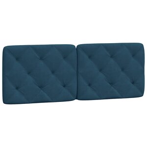 vidaXL Coussin de tête de lit bleu 120 cm velours