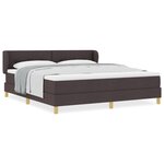 Lit avec sommier tapissier et matelas vidaXL en marron foncé  180x200 cm tissu