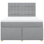 vidaXL Sommier à lattes de lit avec matelas Gris clair 140x190cm Tissu