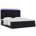 VidaXL Cadre de lit ottoman avec matelas noir 180x200cm velours