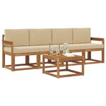 vidaXL Ensemble de canapés d'extérieur 5 Pièces Naturel et Beige