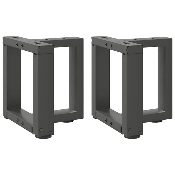 vidaXL Pieds de table basse en T 2 pièces Anthracite 30x25x(30-31) cm Acier