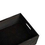 vidaXL Boîte en bois avec poignées noir 40x30x13 cm bois de pin massif