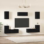 vidaXL Ensemble meuble TV 7 Pièces Chêne noir 80 x 30 x 30 cm