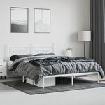 vidaXL Cadre de lit métal sans matelas et tête de lit blanc 180x200 cm