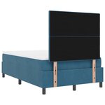 vidaXL Lit à ressorts avec matelas & LED bleu foncé 120x200 cm velours