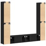 vidaXL Ensemble meuble TV 6 pièces - Accroché au mur  en bois d'ingénierie chêne noir