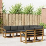 vidaXL Ensemble de canapés d'extérieur 8 pc Naturel et Anthracite
