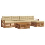 vidaXL Ensemble de canapés d'extérieur 6 pc Naturel et Beige