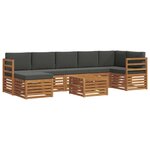 vidaXL Ensemble de canapés d'extérieur 8 Pièces Naturel et Anthracite