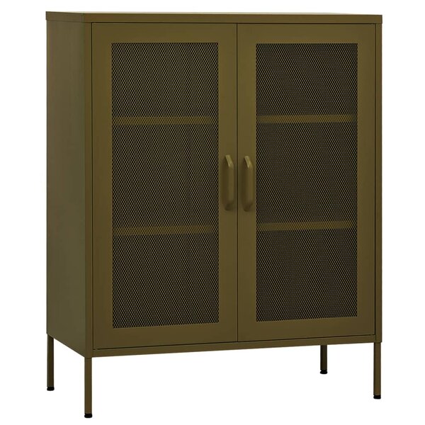 vidaXL Armoire de rangement Vert olive 80x35x101 5 cm Acier