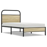 vidaXL Cadre de lit sans matelas 75x190cm chêne sonoma bois ingénierie