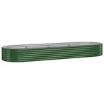 vidaXL Lit surélevé de jardin Acier galvanisé 322x100x36cm Vert