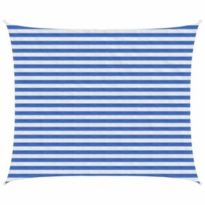 vidaXL Voile d'ombre 2 5 x 4 m HDPE Rectangulaire Bleu et Blanc