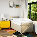 vidaXL Sommier à lattes de lit avec matelas Crème 90x200 cm Tissu