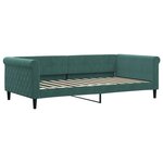 vidaXL Lit de jour et gigogne et tiroirs vert foncé 100x200 cm velours