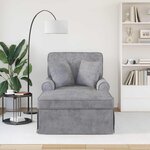 vidaXL Chaise lounge avec jupe Gris clair 157 x 91 x 91 cm ARES
