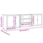 vidaXL Buffets 3 Pièces Blanc Bois d'ingénierie