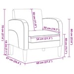 vidaXL Chaise de canapé avec accoudoirs crème 54 cm similicuir