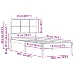 vidaXL Cadre de lit avec tête de lit rembourrée Taupe 75 x 190 cm