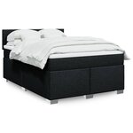 vidaXL Sommier à lattes de lit avec matelas Noir 140x190 cm Tissu