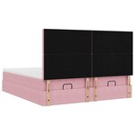 vidaXL Cadre de lit ottoman avec matelas rose 180x200 cm velours
