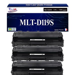 T3AZUR - 3x Toners compatibles avec Samsung MLTD119S D119S pour Samsung ML2020 ML2510 ML2520 ML2570 ML2570G ML2571N SCX4321 SCX4521 SCX4521F SCX4521FG SCX4521G